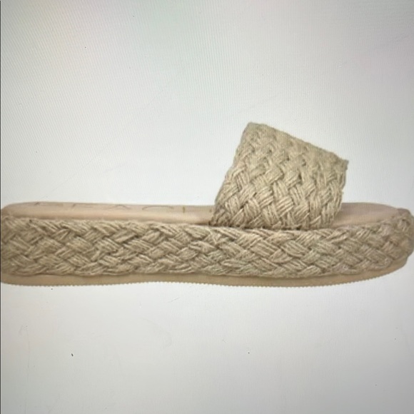 Matisse Shoes - Woven Tan Slide Sandals Beach Caspia Natural